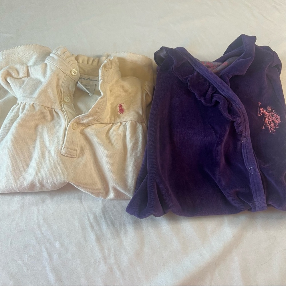 Bundle Baby Lauren Ralph Lauren & Ralph Lauren 3M Footed Sleeper‎ Romper Set